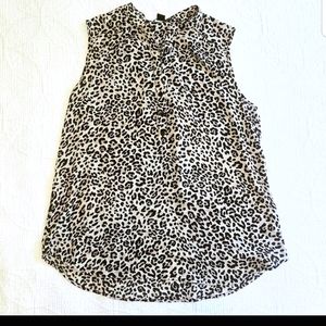 Forever 21 Cheetah Sleveless Blouse Sz Large